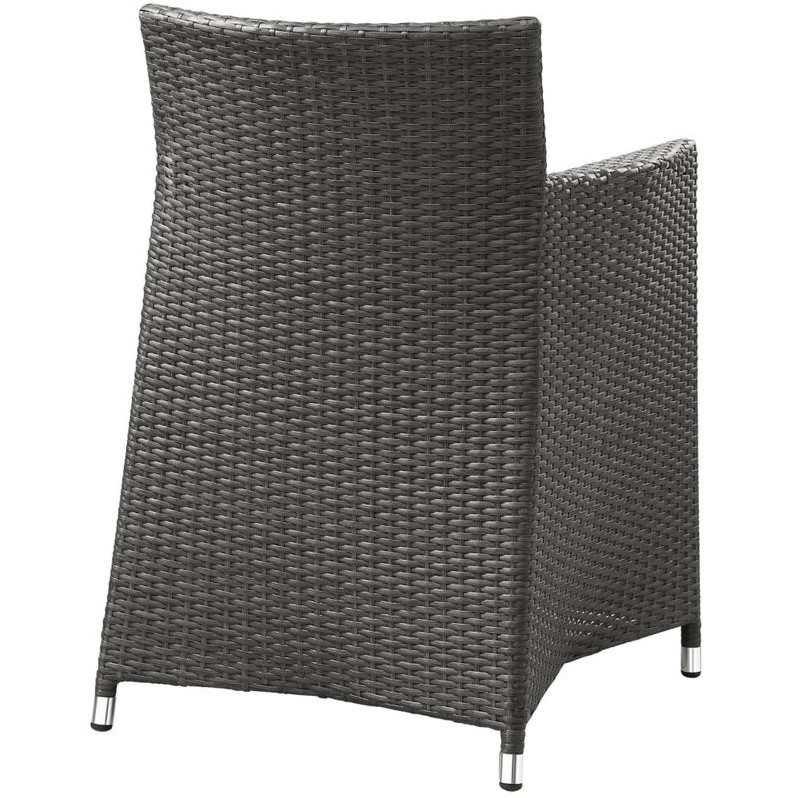 Afuera Living 5-Piece Rattan Patio Dining Set in Brown and White
