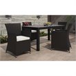 Afuera Living 5-Piece Rattan Patio Dining Set in Brown and White