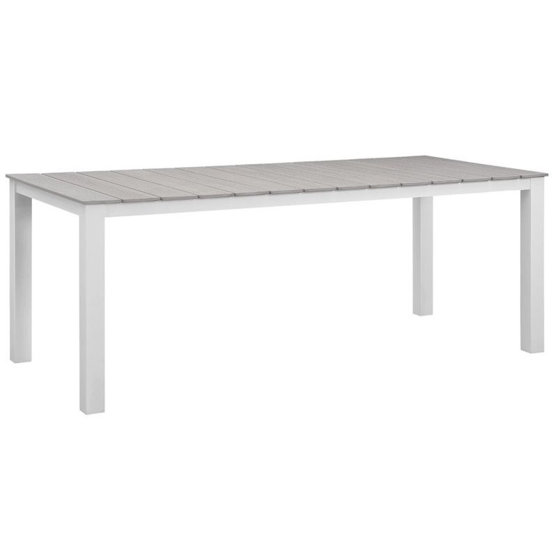 Afuera Living 7-Piece Rattan Patio Dining Set in Gray and White