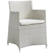 Afuera Living 7-Piece Rattan Patio Dining Set in Gray and White