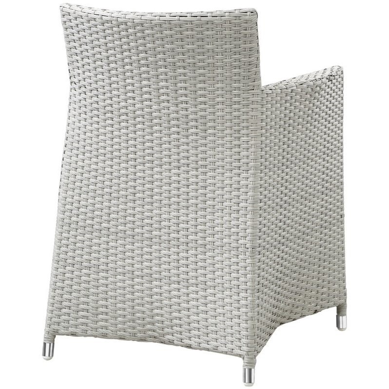Afuera Living 7-Piece Rattan Patio Dining Set in Gray and White