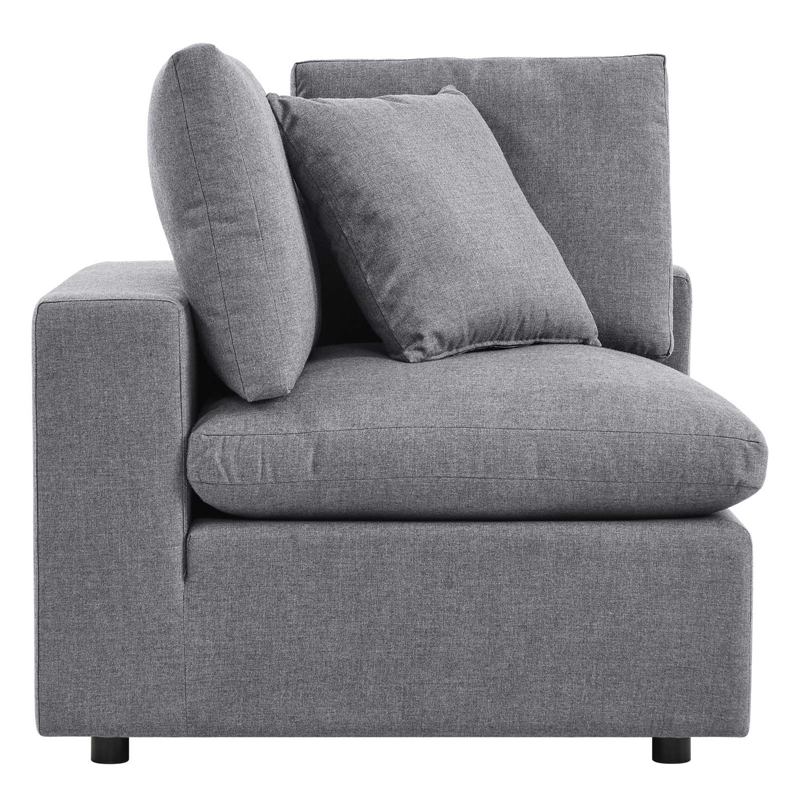 Afuera Living Modern Fabric Outdoor Patio Corner Chair in Gray