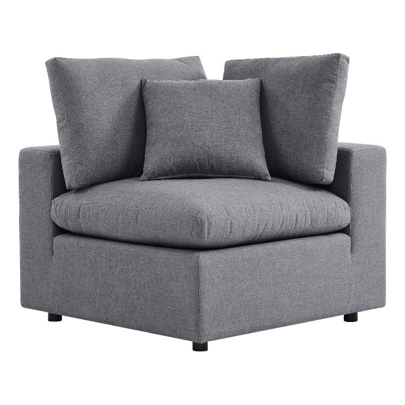 Afuera Living Modern Fabric Outdoor Patio Corner Chair in Gray