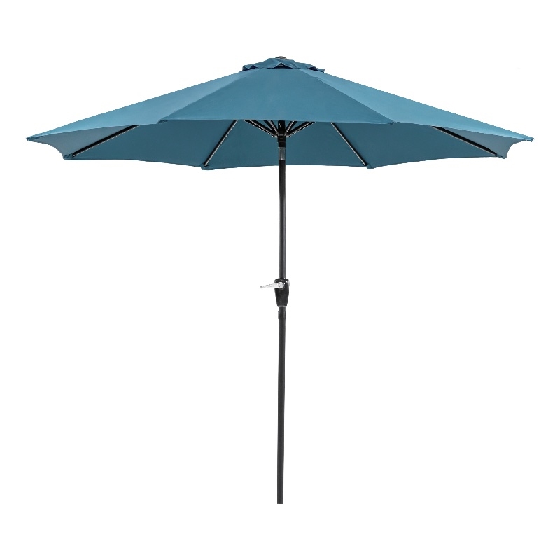 Afuera Living 9' Round Metal Patio Umbrella in Two-Tone Sherpa Blue