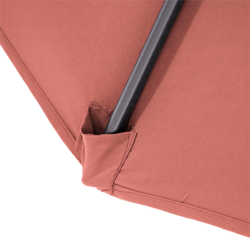 Afuera Living 11' Outdoor Metal Umbrella with Sienna Red Canopy