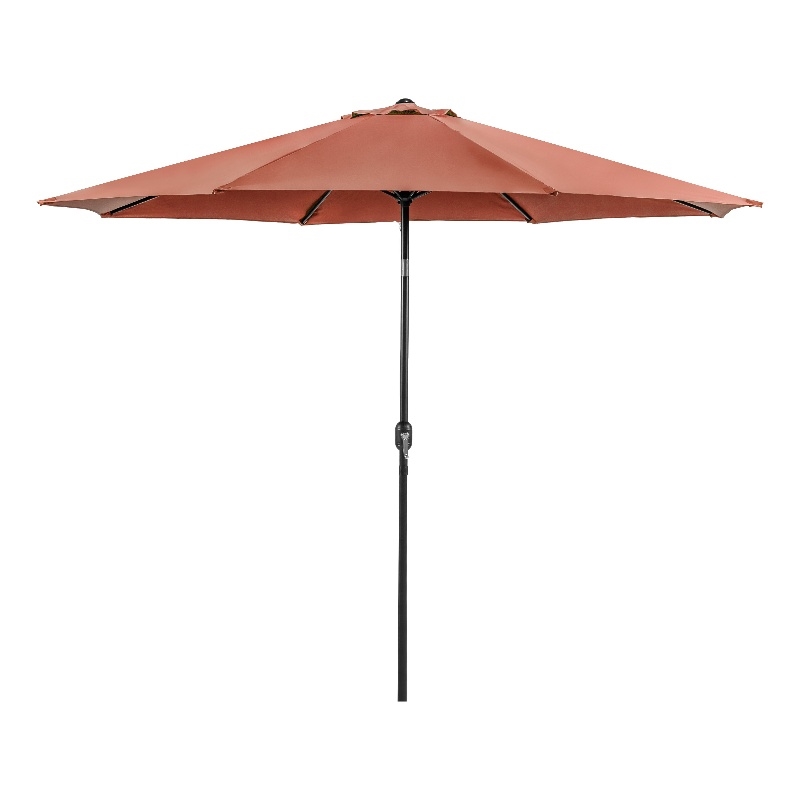 Afuera Living 11' Outdoor Metal Umbrella with Sienna Red Canopy