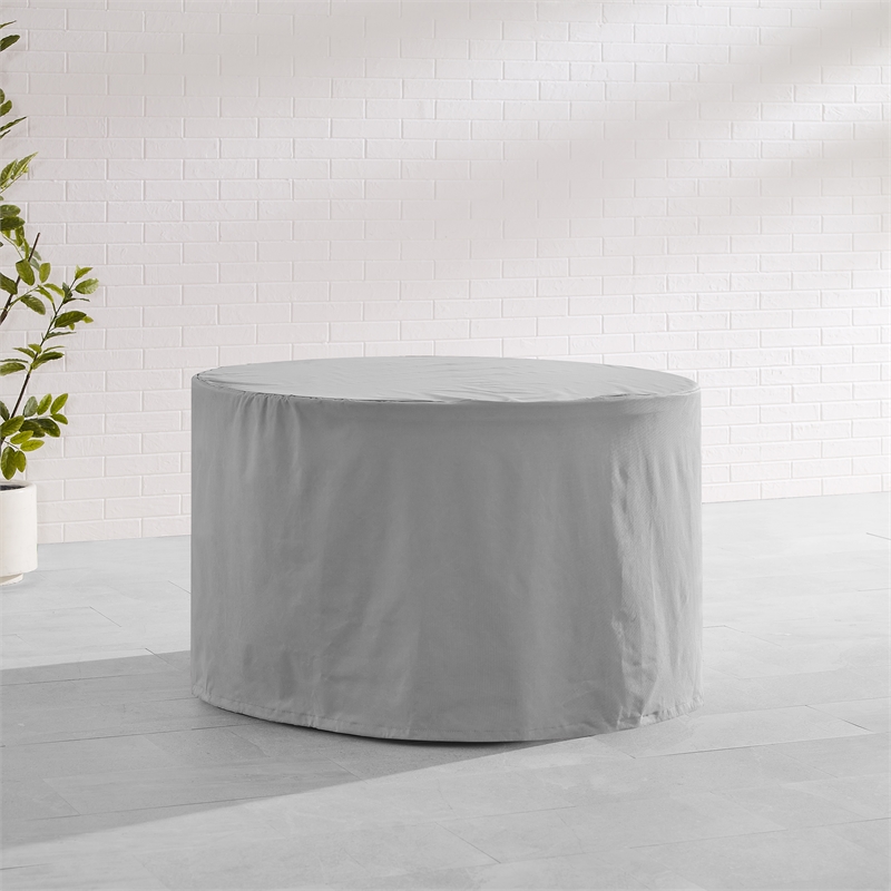 Afuera Living Round Vinyl Outdoor Dining Table Cover in Gray