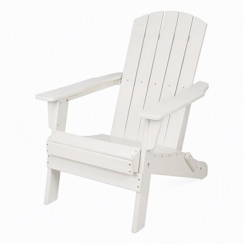 Afuera Living All-Weather Resin Folding Adirondack Chair in White