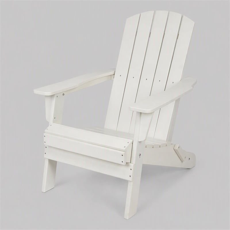 Afuera Living All-Weather Resin Folding Adirondack Chair in White