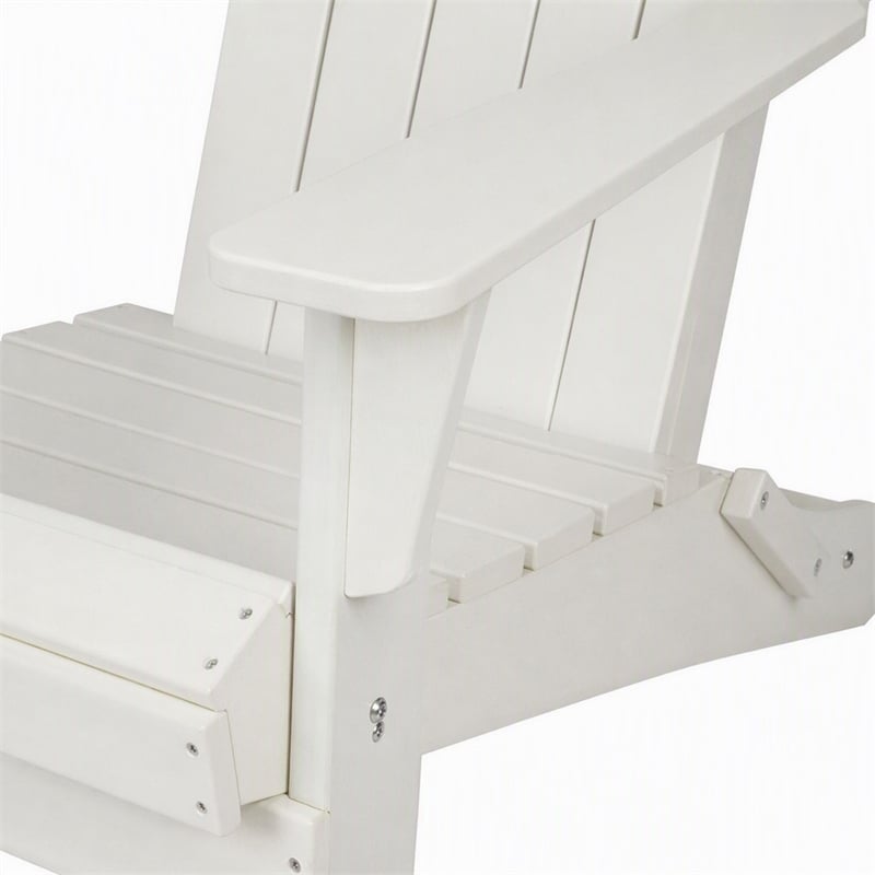Afuera Living All-Weather Resin Folding Adirondack Chair in White