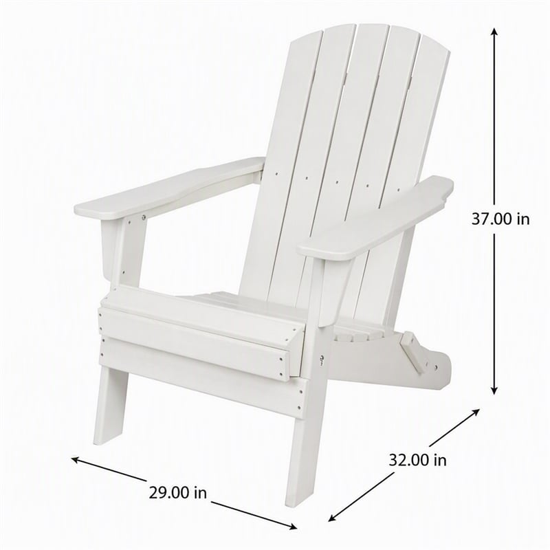 Afuera Living All-Weather Resin Folding Adirondack Chair in White