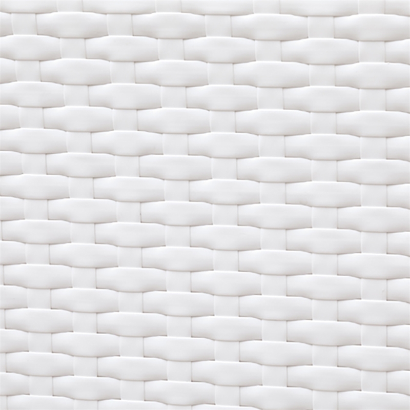 Afuera Living Rattan Patio Ottoman with Cushion in White Finish