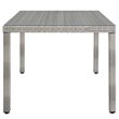 Afuera Living Rectangle Rattan Patio Dining Table with Glass Top in Gray