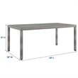 Afuera Living Rectangle Rattan Patio Dining Table with Glass Top in Gray