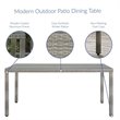Afuera Living Rectangle Rattan Patio Dining Table with Glass Top in Gray