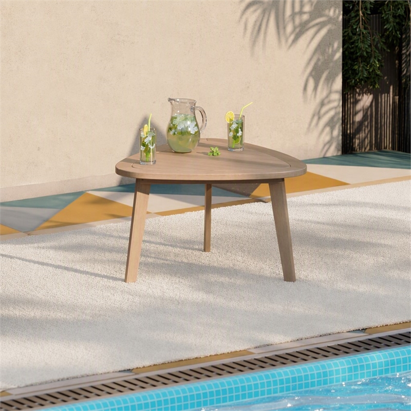 Afuera Living Acacia Wood Patio End Table with Natural Finish