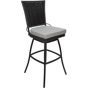 Afuera Living 26&quot Counter Bar Stool with White Fabric and Gray Frame
