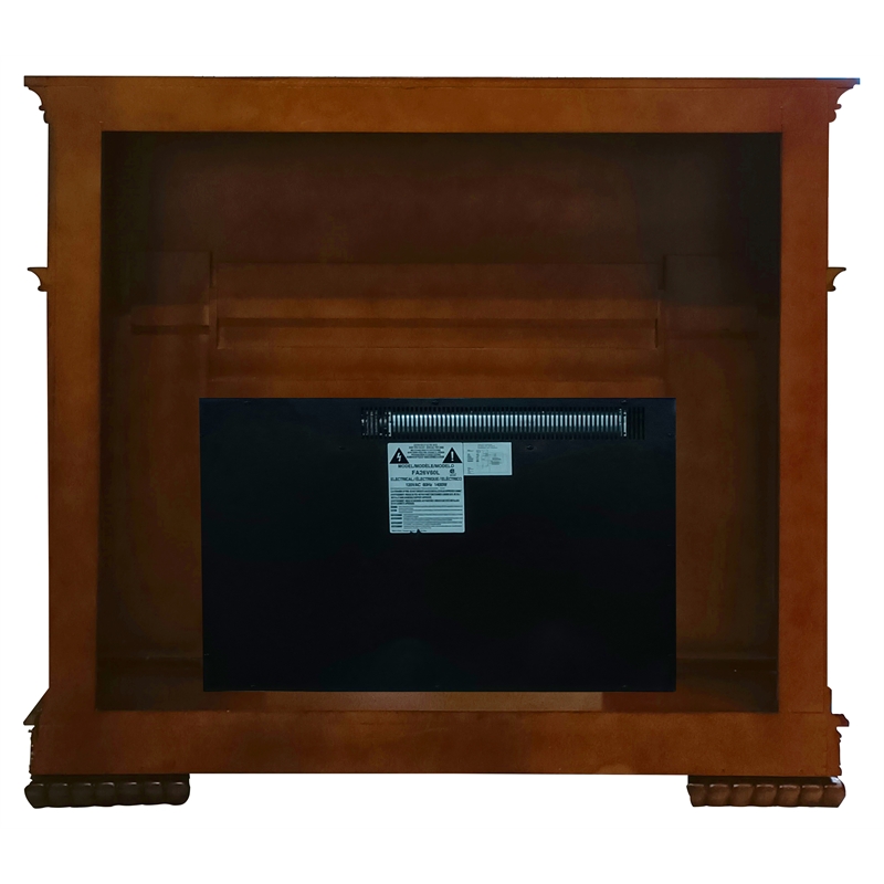 Afuera Living Freestanding Wooden Fireplace in Cherry with Carved Details