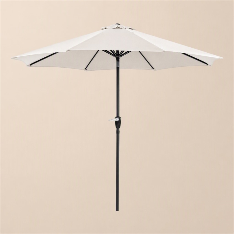 Afuera Living 9' Outdoor Patio Umbrella in Beige with Steel Frame