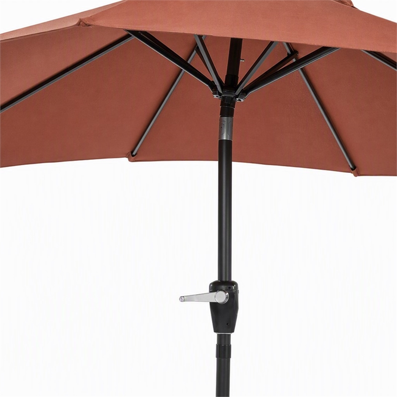 Afuera Living 9' Outdoor Patio Umbrella in Sienna Red with Steel Frame