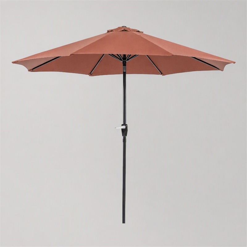 Afuera Living 9' Outdoor Patio Umbrella in Sienna Red with Steel Frame