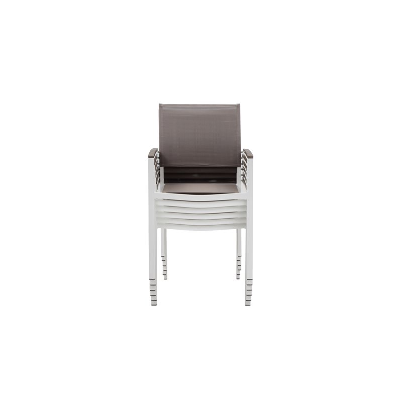 Afuera Living 17-Piece Aluminum Patio Sofa Set in White/Gray with Umbrella Hole