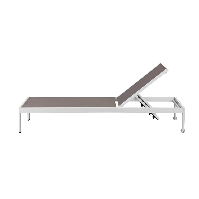 Afuera Living 17-Piece Aluminum Patio Sofa Set in White/Gray with Umbrella Hole