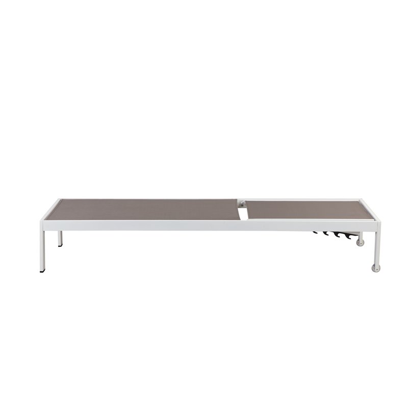 Afuera Living 17-Piece Aluminum Patio Sofa Set in White/Gray with Umbrella Hole