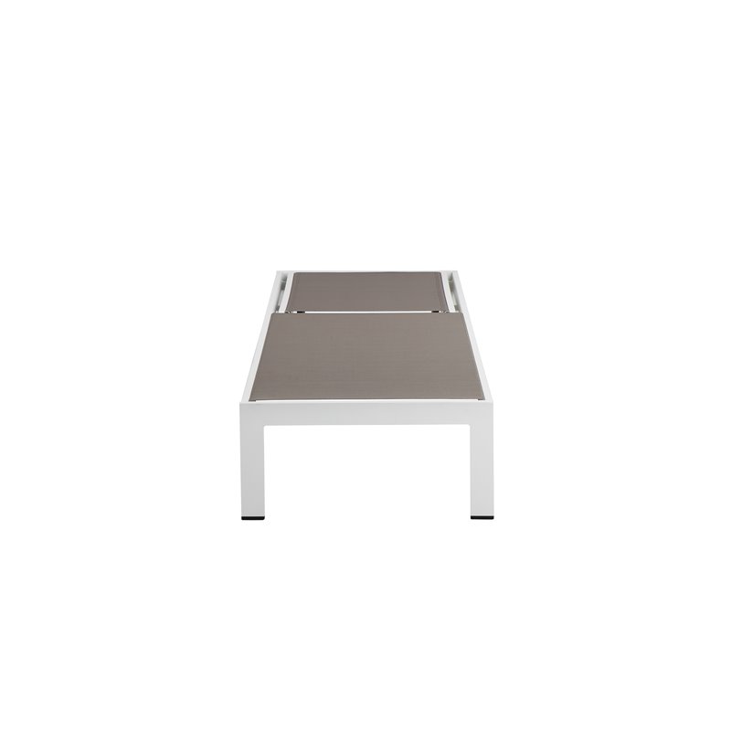 Afuera Living 17-Piece Aluminum Patio Sofa Set in White/Gray with Umbrella Hole