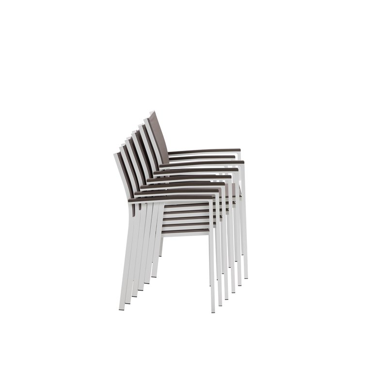 Afuera Living 17-Piece Aluminum Patio Sofa Set in White/Gray with Umbrella Hole