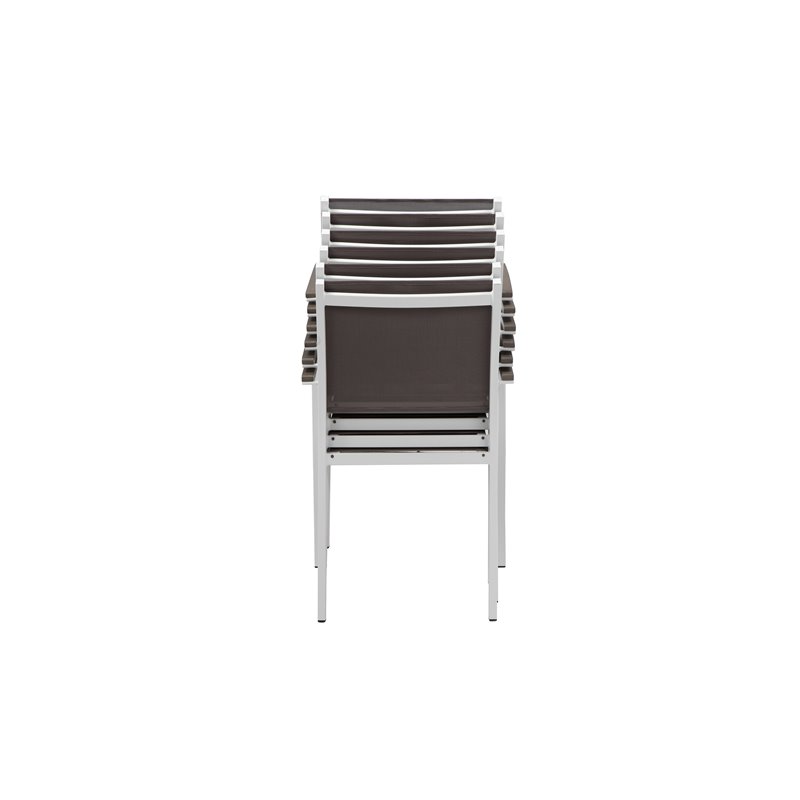 Afuera Living 17-Piece Aluminum Patio Sofa Set in White/Gray with Umbrella Hole
