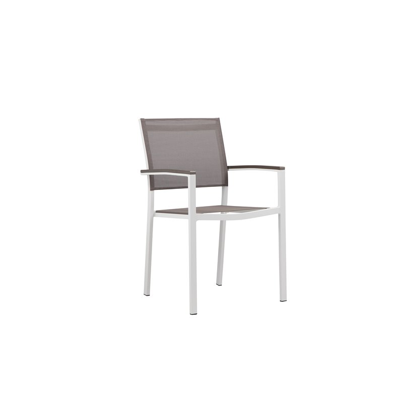 Afuera Living 17-Piece Aluminum Patio Sofa Set in White/Gray with Umbrella Hole
