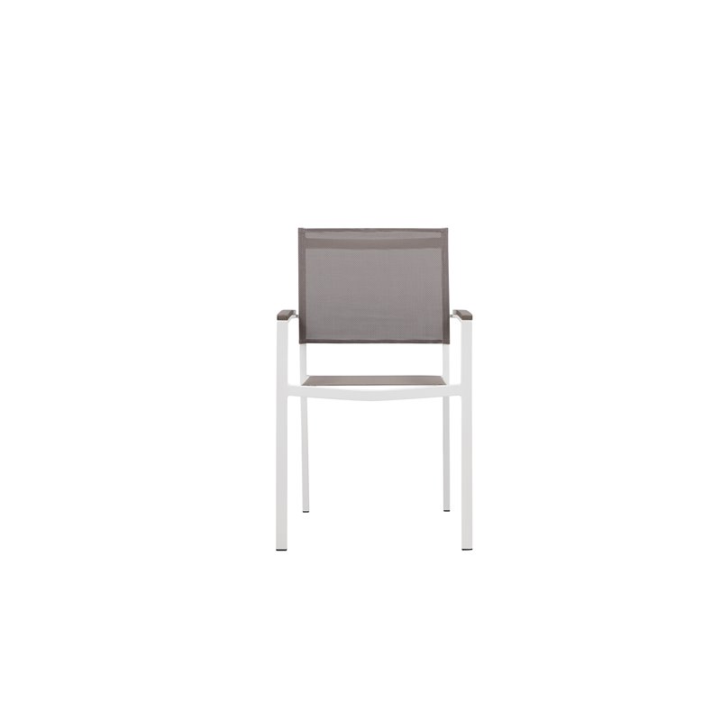 Afuera Living 17-Piece Aluminum Patio Sofa Set in White/Gray with Umbrella Hole