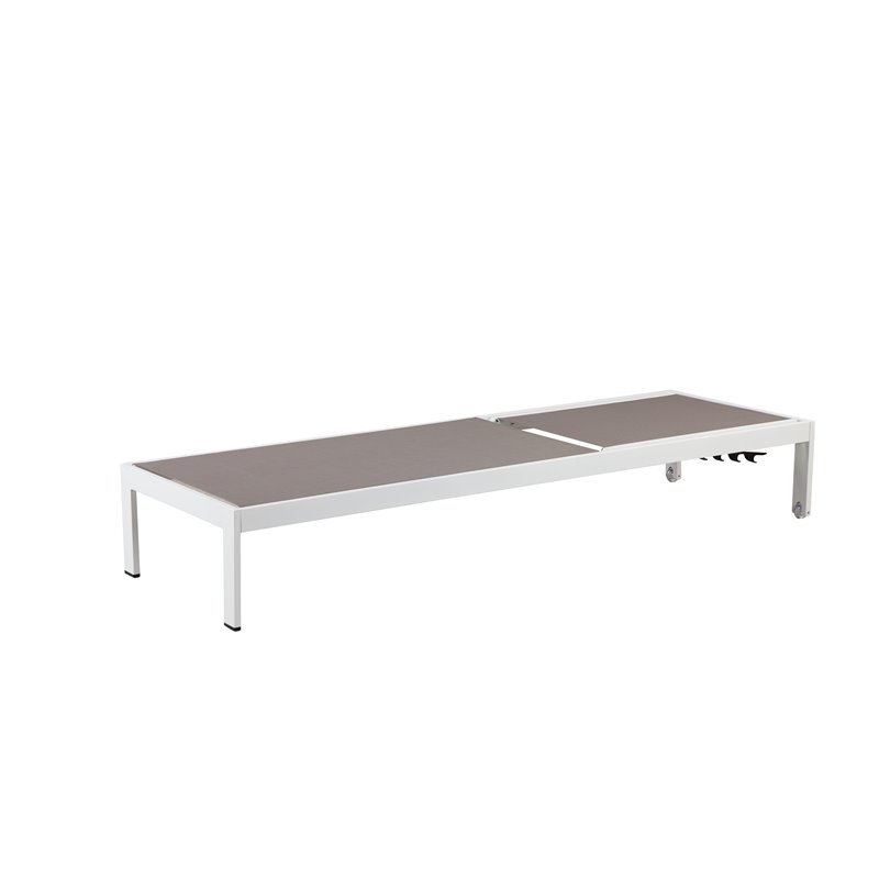 Afuera Living 17-Piece Aluminum Patio Sofa Set in White/Gray with Umbrella Hole
