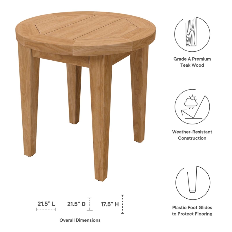 Afuera Living 6-Piece Teak Wood Patio Set in Natural/Gray