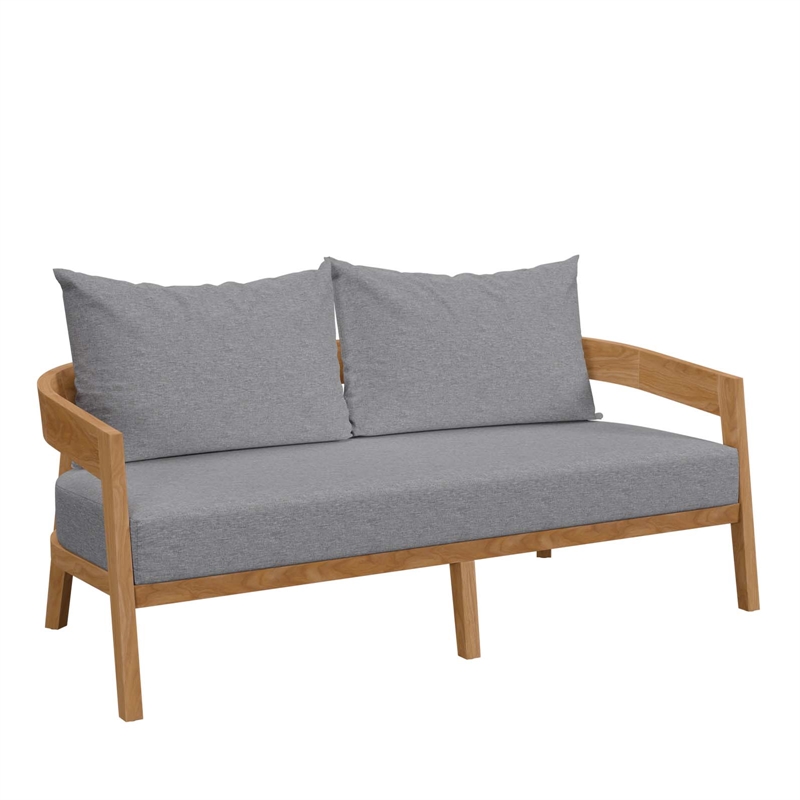 Afuera Living 6-Piece Teak Wood Patio Set in Natural/Gray