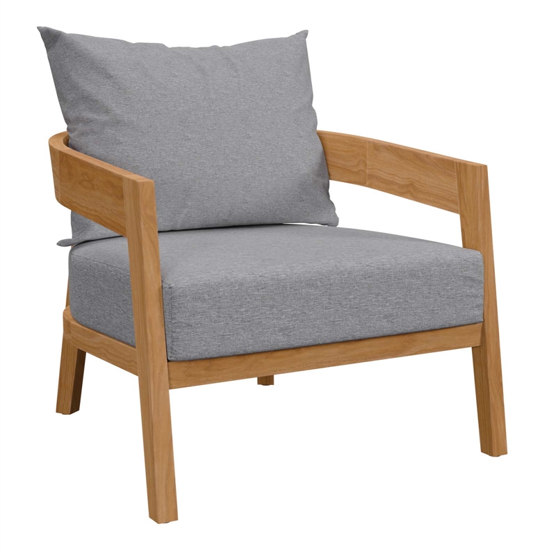 Afuera Living 6-Piece Teak Wood Patio Set in Natural/Gray