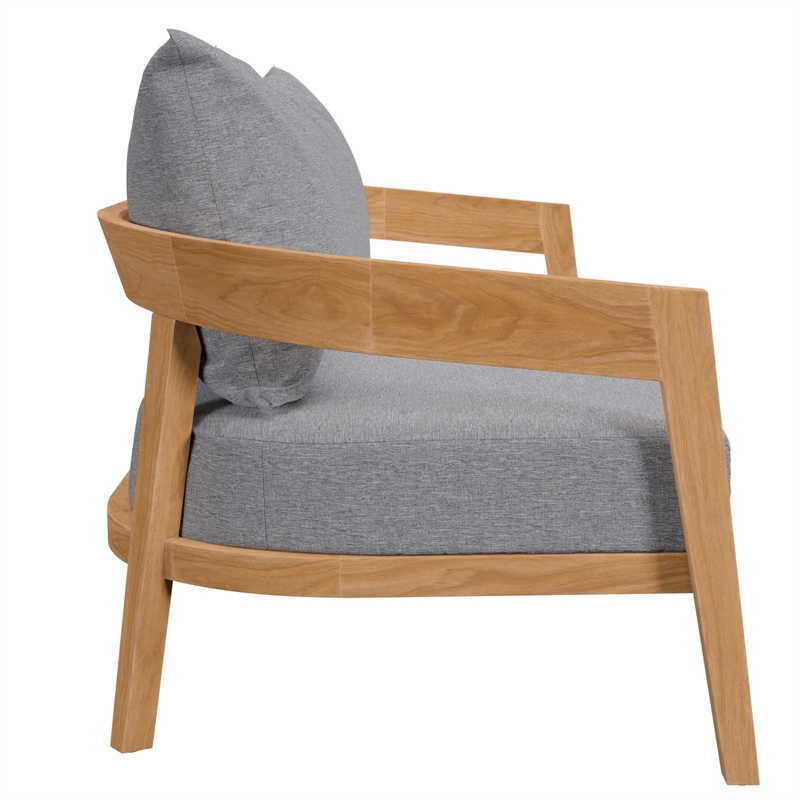 Afuera Living 6-Piece Teak Wood Patio Set in Natural/Gray