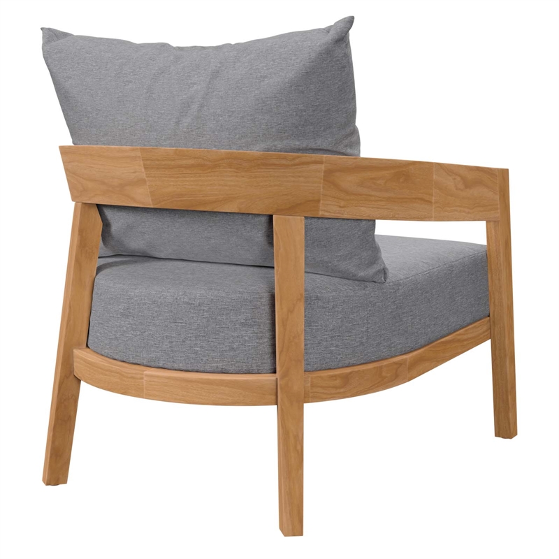 Afuera Living 6-Piece Teak Wood Patio Set in Natural/Gray
