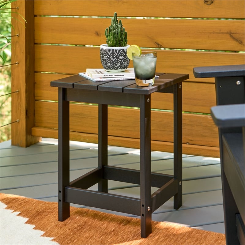 Afuera Living Adirondack Square Resin End Table for Indoor/Outdoor Use
