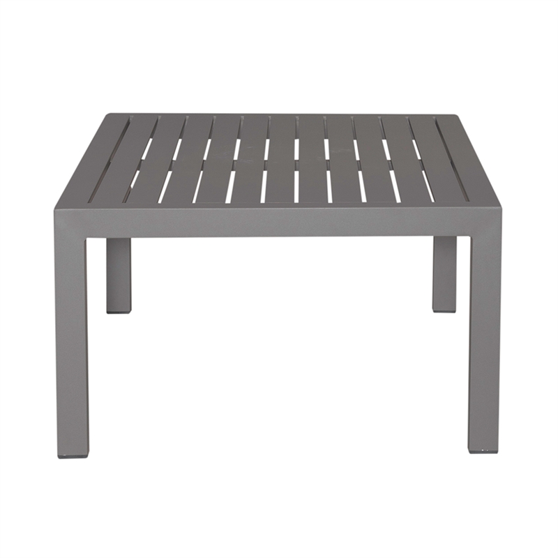 Afuera Living Gray Aluminum Outdoor Cocktail Table with Slat Top
