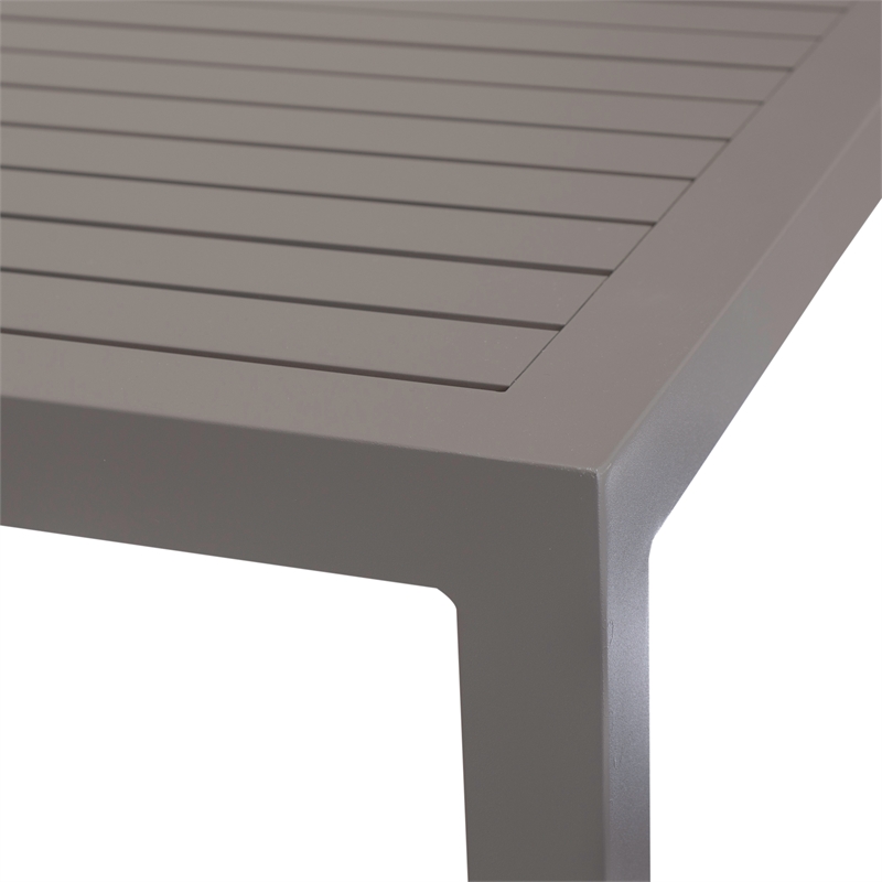 Afuera Living Gray Aluminum Outdoor Cocktail Table with Slat Top