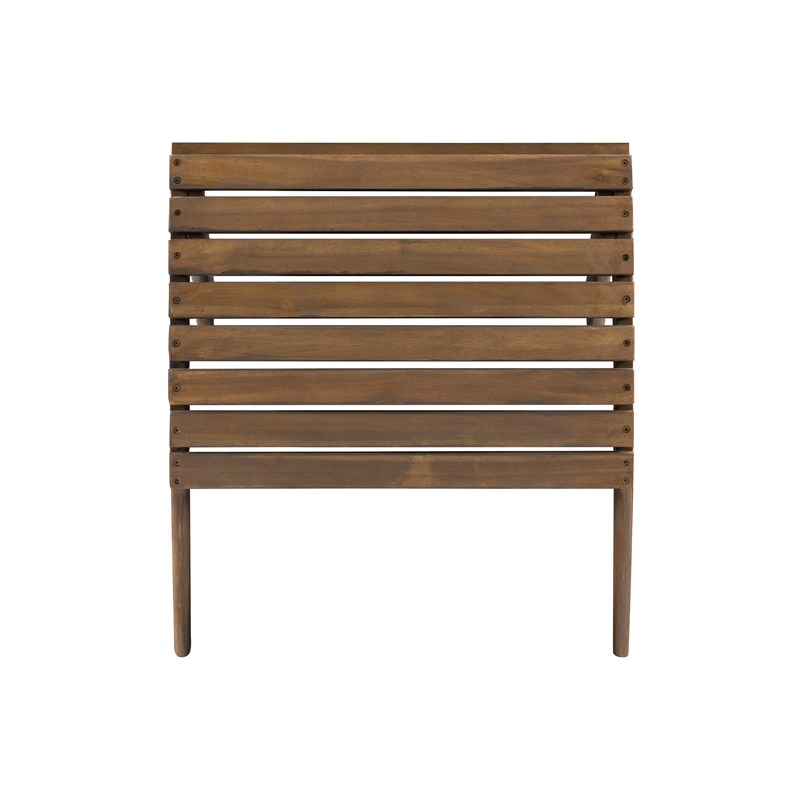 Afuera Living Acacia Wood Stained Outdoor Ottoman in Acorn Brown