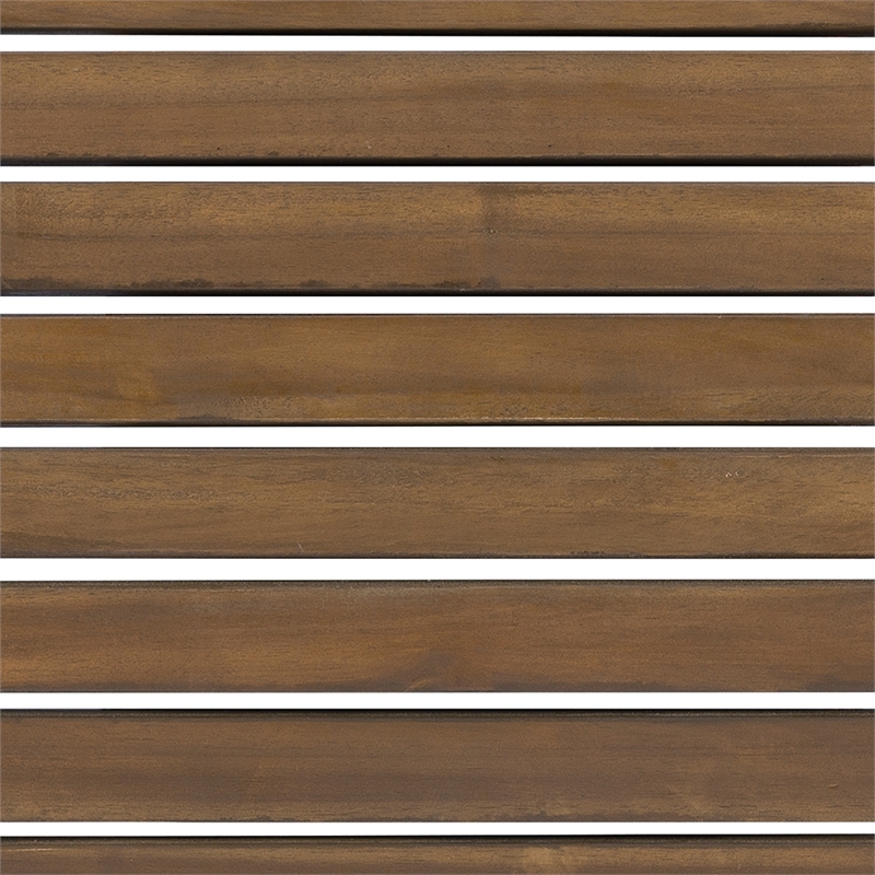 Afuera Living Acacia Wood Stained Outdoor Ottoman in Acorn Brown