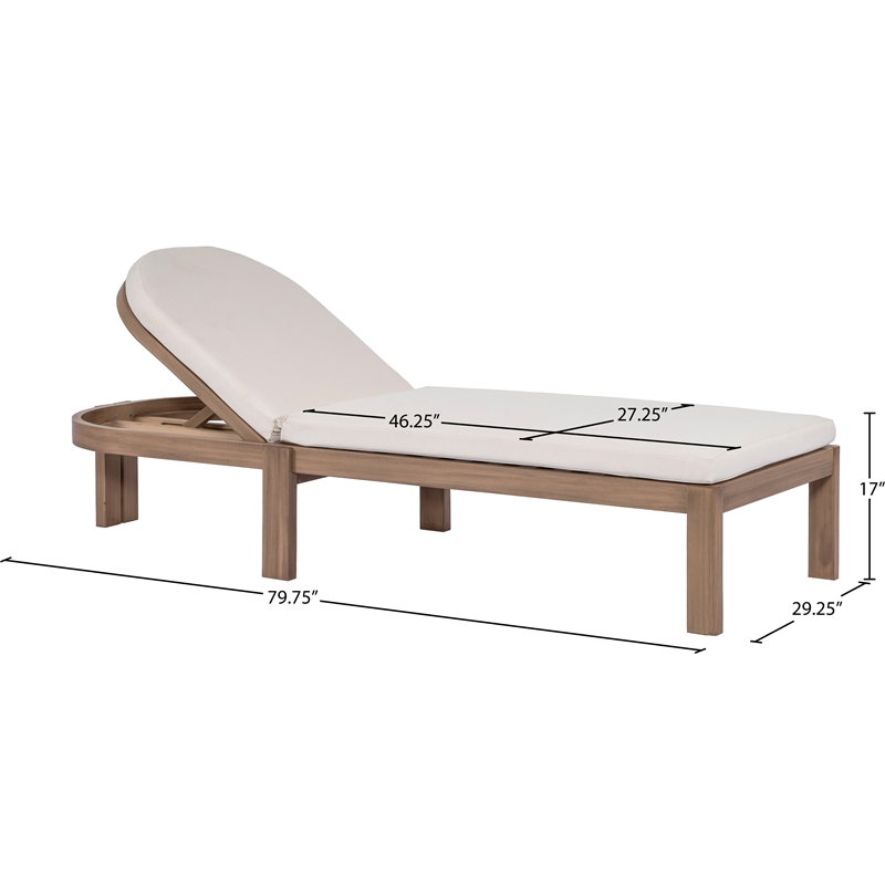 Afuera Living Cream Water Resistant Patio Lounge Chair with Cover