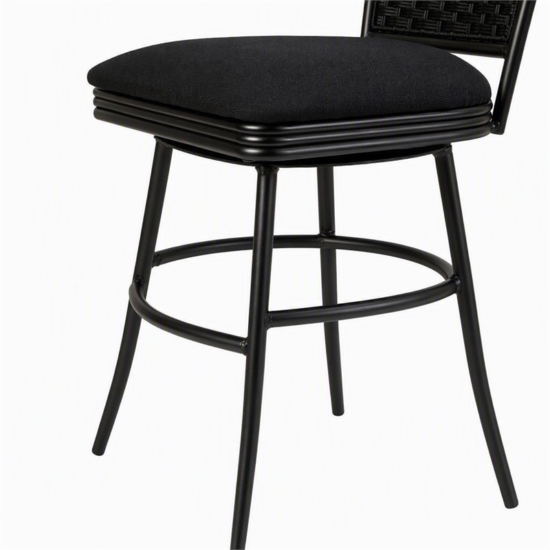 Afuera Living Erin 5-Piece Indoor/Outdoor Fabric Pub Set in Black Finish