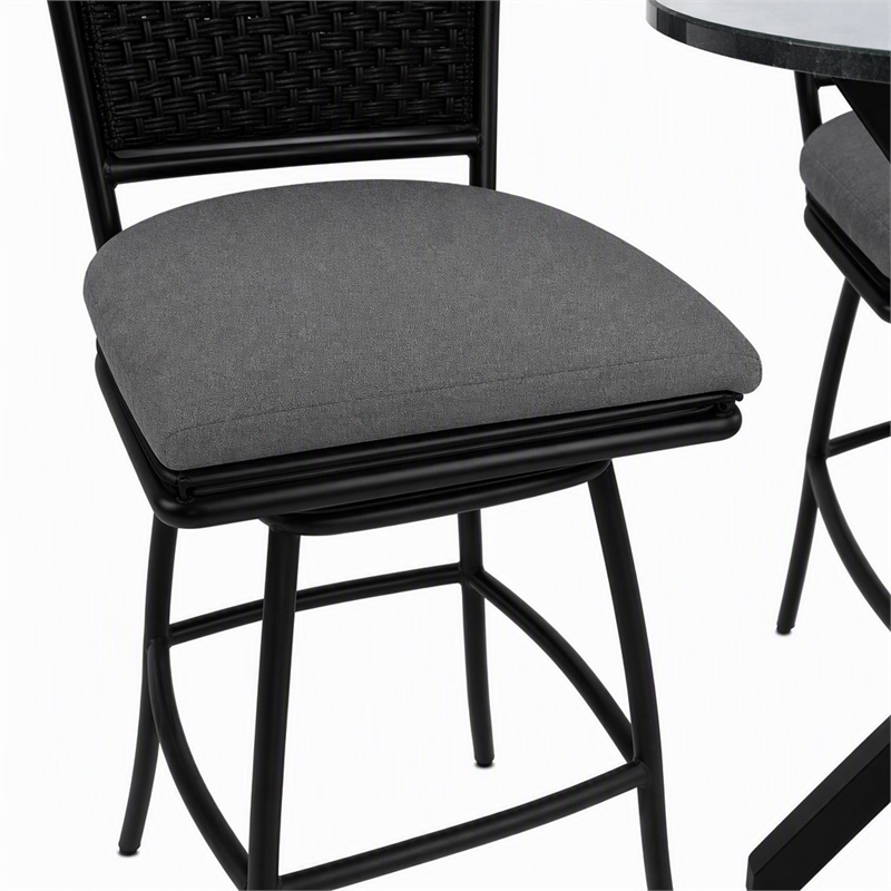 Afuera Living Erin 5-Piece Fabric Indoor/Outdoor Pub Set in Dark Gray Finish