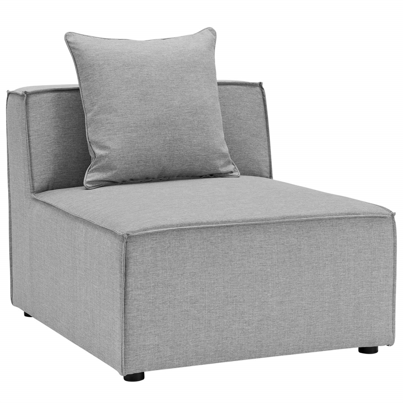 Afuera Living 8-Piece Patio Sectional Sofa with Gray Fabric Upholstery