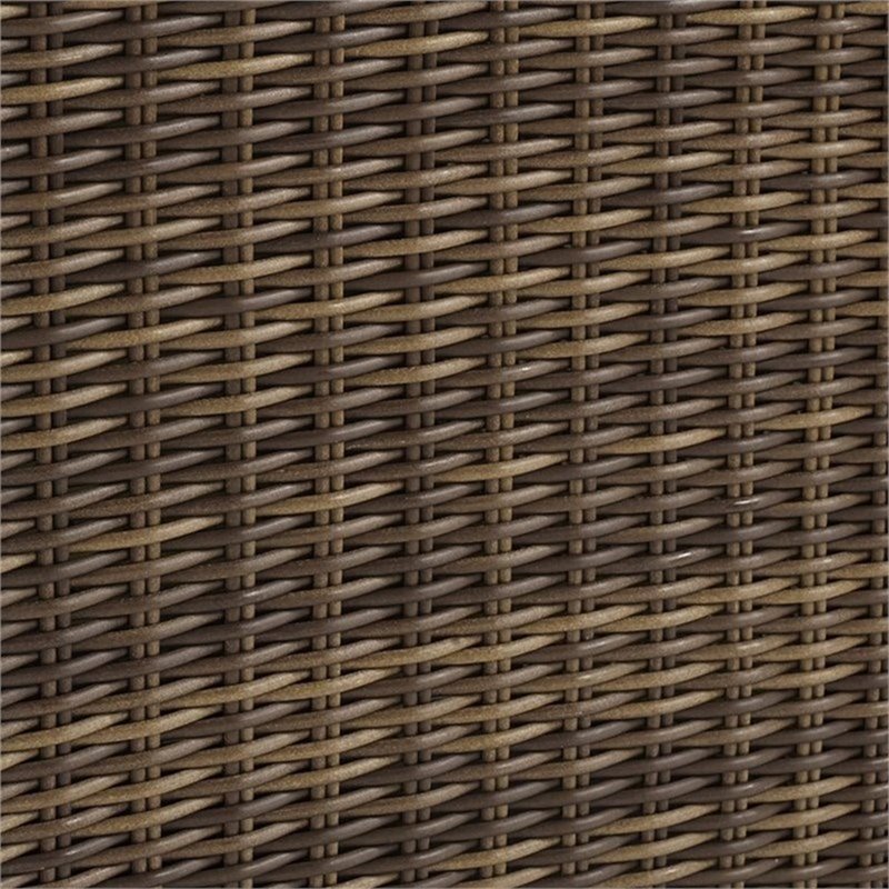Afuera Living Wicker Rattan Patio End Table in Brown Finish