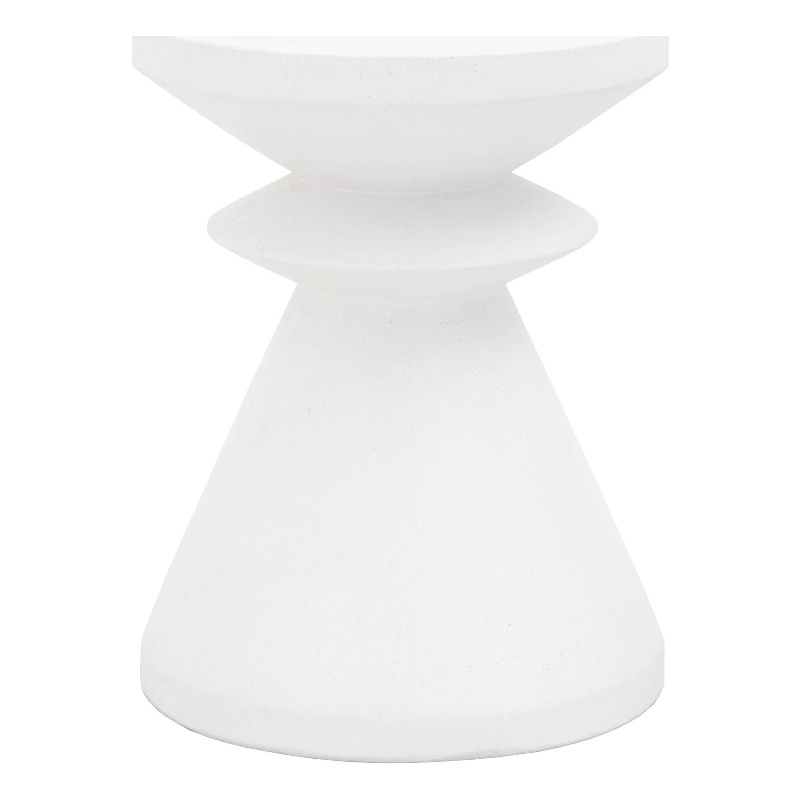 Afuera Living Pawn Concrete Accent Table in Ivory for Indoor/Outdoor Use